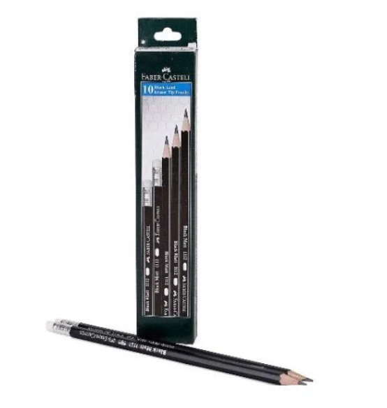 Faber Castell Black Lead Eraser Tip Pencils